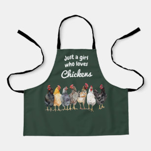 Delantal Sólo una chica que ama el pollo, granja jardín ver