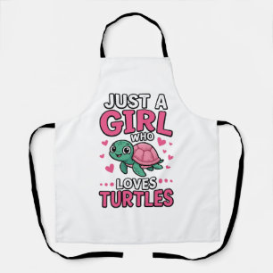 Delantal Solo una chica que ama las tortugas Diseño de vect