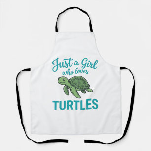 Delantal Solo una chica que ama las tortugas grabado vintag