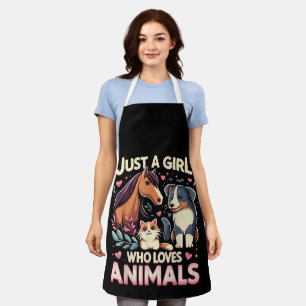 Delantal Sólo Una Chica Que Ama Los Animales Adorable Amant