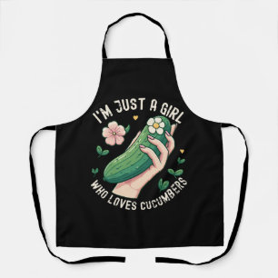 Delantal Solo Una Chica Que Ama Los Pepinos - Vegetariana D