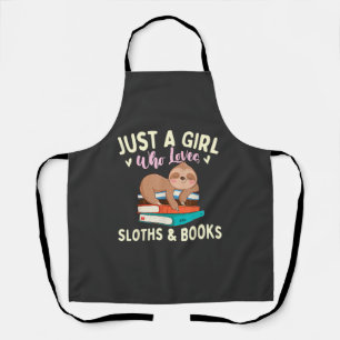 Delantal Solo Una Chica Que Ama Los Perezosos & Libros - Gu