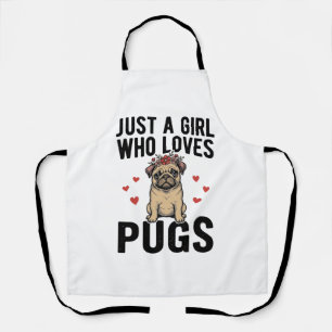 Delantal Solo Una Chica Que Ama Pugs Camiseta Diseño Perro