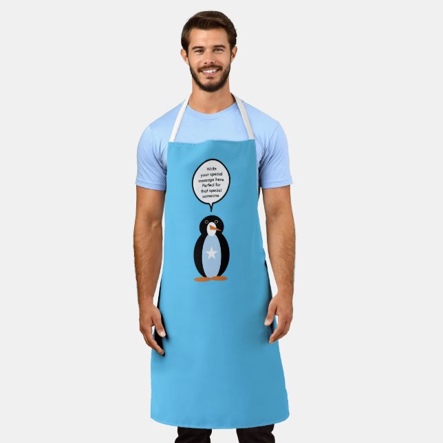 Delantal Somalí Sra. Pingüino Personalizada (Gastado)