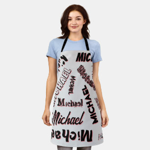 Delantal Sombra de color de rosa monograma de patrón de nom