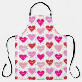 DELANTAL SOMBRAS DE CORAZÓN ROSA FORMA AMOR