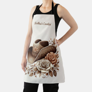 Delantal Sombrero de vaquera country western con flores