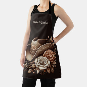 Delantal Sombrero de vaquera country western con flores