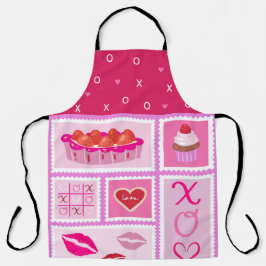 DELANTAL SOMBRILLAS DE PIEZAS DE PINK BERRIES LIPS CUPCAKES