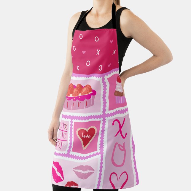 DELANTAL SOMBRILLAS DE PIEZAS DE PINK BERRIES LIPS CUPCAKES (in situ)