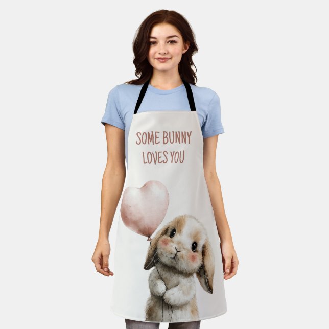 Delantal Some Bunny Loves You with Heart Balloon (Gastado)