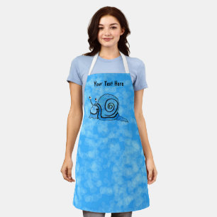 Delantal Sonriente corbata azul caracol tinte estampado
