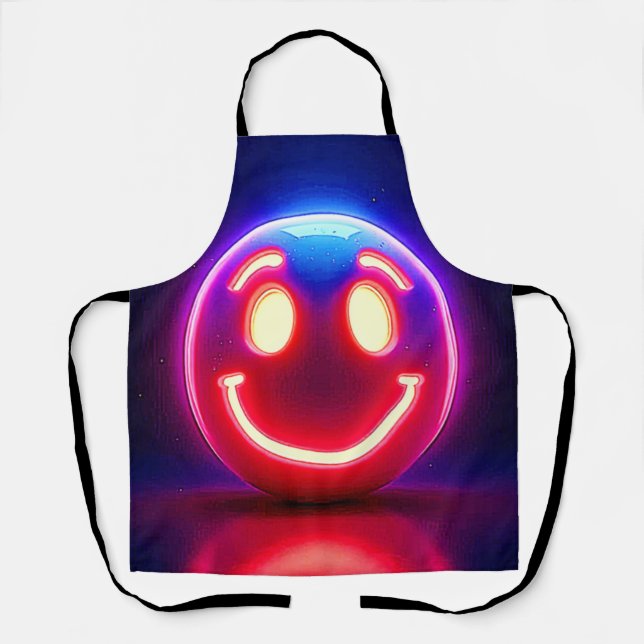 Delantal Sonrisa neón: Feliz resplandor (Anverso)