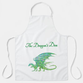 Delantal Sorprendente Dragón Verde Mosaico Personal