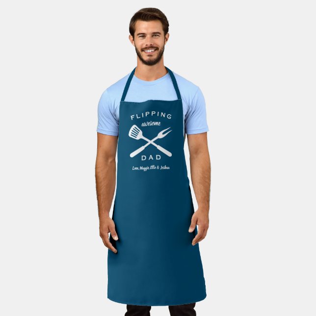 Delantal Sorprendente nombre personalizado del Día del Padr (Gastado)