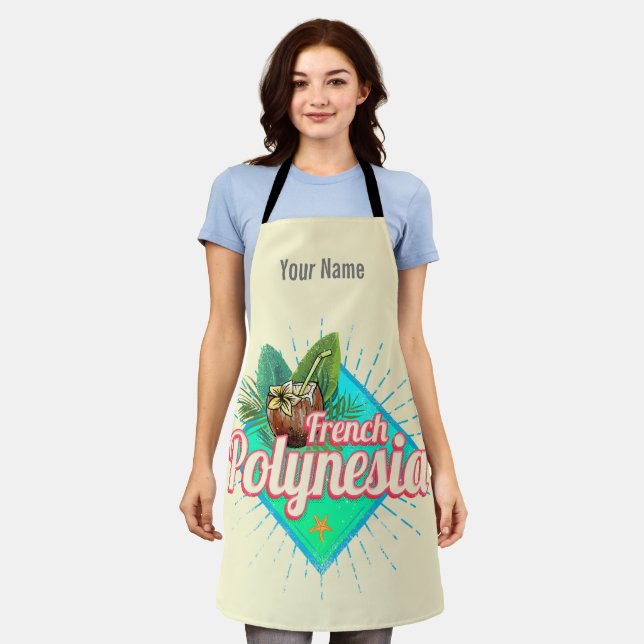 Delantal Souvenir de la Polinesia Francesa Island Pacific V (Gastado)
