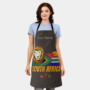 Delantal Souvenir de Safari con bandera de León de Sudáfric