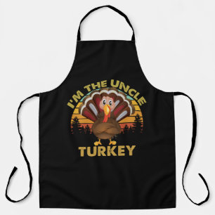Delantal Soy el tío Pavo Familia a juego de Acción de Graci