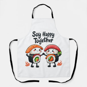 Delantal Soy feliz juntos Sushi Kawaii comida japonesa