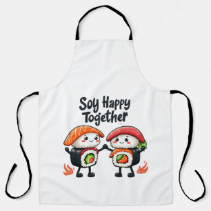 Delantal Soy feliz juntos Sushi Kawaii comida japonesa