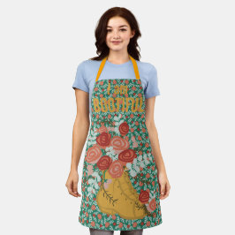 Delantal "Soy hermoso" Punny Personalizable Floral Apron