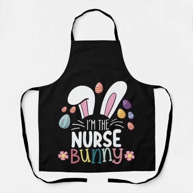 Delantal Soy la enfermera Bunny Easter Matching (Anverso)