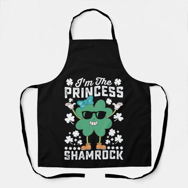 Delantal Soy la princesa Shamrock St Patrick's Day Irish (Anverso)