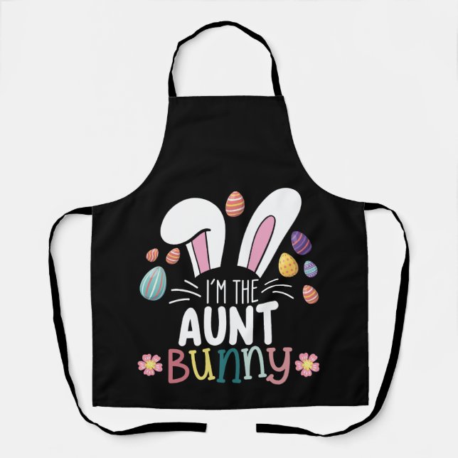Delantal Soy La Tía Bunny Pascua Ropa Familiar Combinando (Anverso)