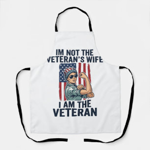 Delantal Soy la veterana patriótica mujer veterana diseño_1