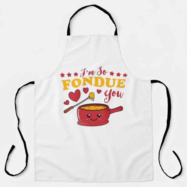 Delantal Soy So Fondue You Kawaii Fondue Pun T-Shirt (Anverso)
