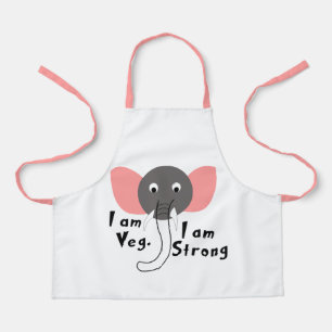Delantal Soy Veg Soy Fuerte Elefante Animal Niños 