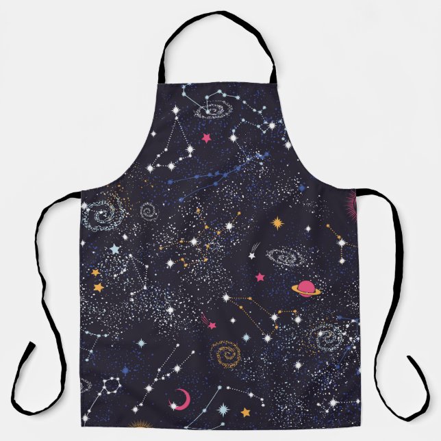 Delantal Space Galaxy constellation seamless pattern (Anverso)