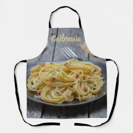 Delantal Spaghetti Carbonara Pasta con tocino y parmesano