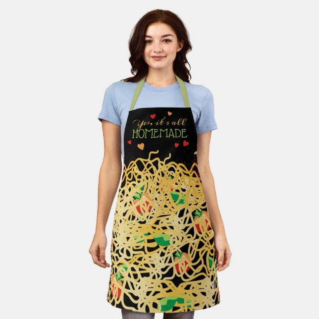 Delantal Spaghetti pasta cocina italiana personalizada (Gastado)