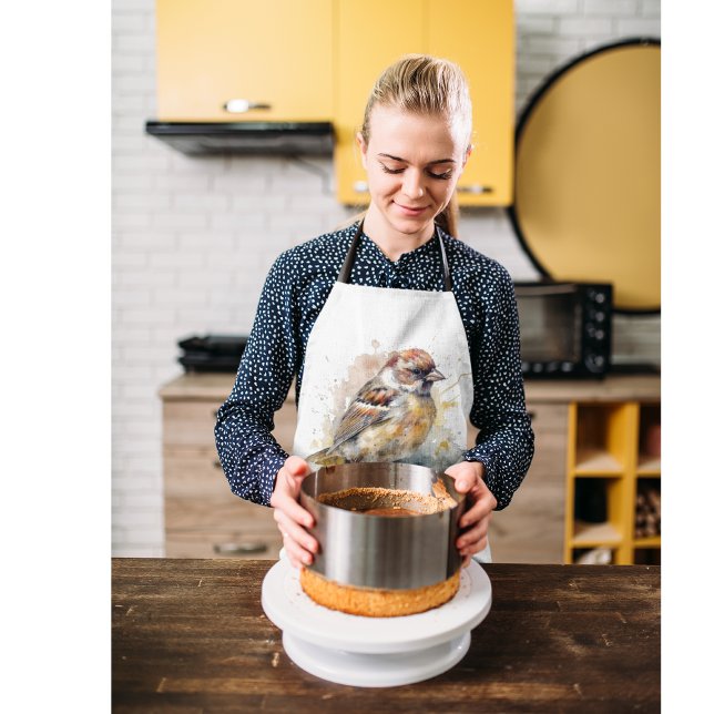 Delantal Sparrow de acuarela rusa, personalizado (Subido por el creador)