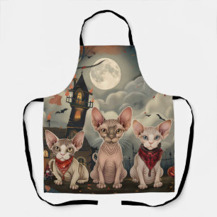 Delantal Sphynx Cat Halloween Spooky