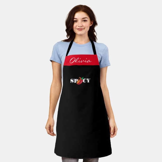 Delantal Spicy Apron - Custom Text Chili Cook Off Gift (Gastado)