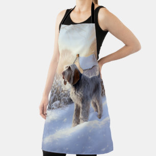 Delantal Spinone Italiano Deja Que Nieva A Los Navidades