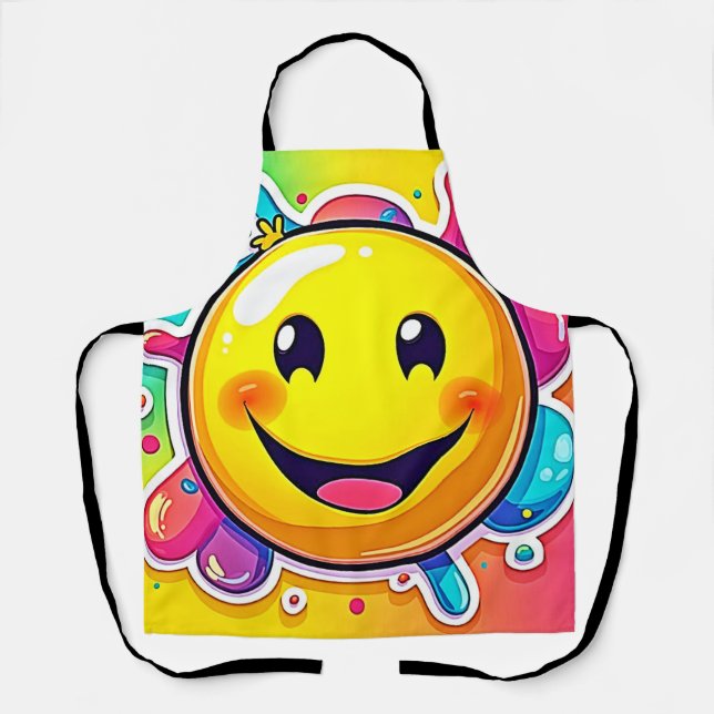 Delantal Splashy Happy Emoji Diversión (Anverso)