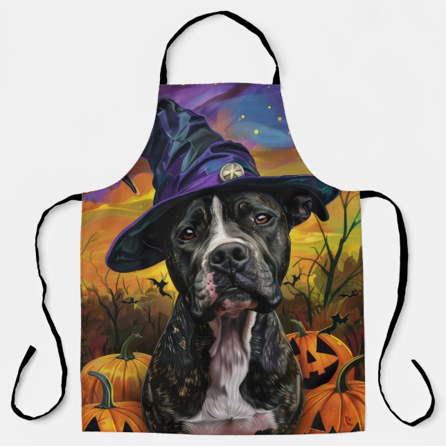 Delantal Spooky American Staffordshire Halloween (Anverso)