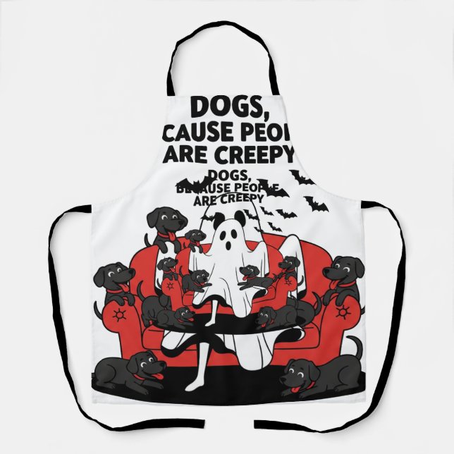 Delantal Spooky Halloween Dog Spooky Ghost 23 (Anverso)