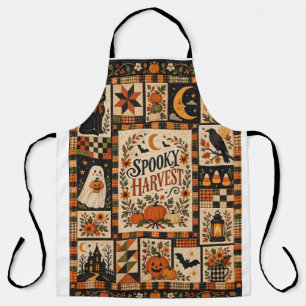 Delantal Spooky Harvest Vintage Halloween Patchwork