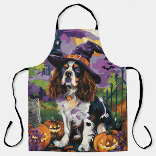 Delantal Spooky Springer Spaniel Halloween Witch Pumpkin