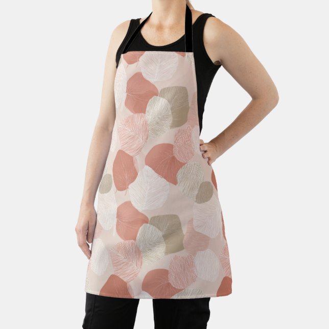 Delantal Spring Botanical Blush Sage All-Over Print Apron (in situ)