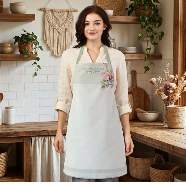 Delantal Spring Floral Watercolor Botanical (Subido por el creador)
