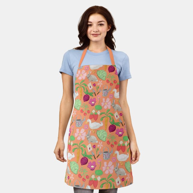 Delantal Spring Gardening Theme Apron (Gastado)