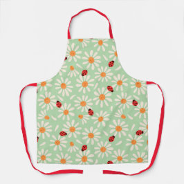 Delantal Spring Ladybugs and Daisies Mom Apron