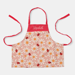 Delantal Spring Ladybugs and Daisies Personalized Kids