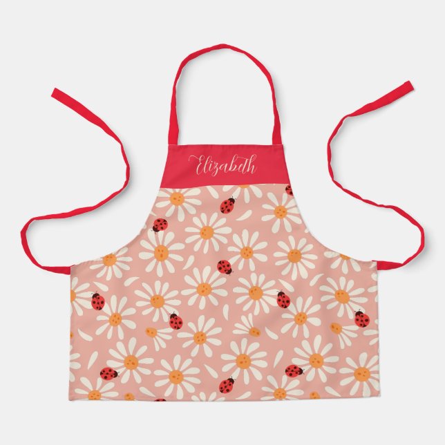 Delantal Spring Ladybugs and Daisies Personalized Kids (Anverso)