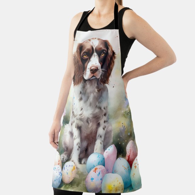Delantal Springer Spaniel perro con huevos de Pascua Fiesta (in situ)